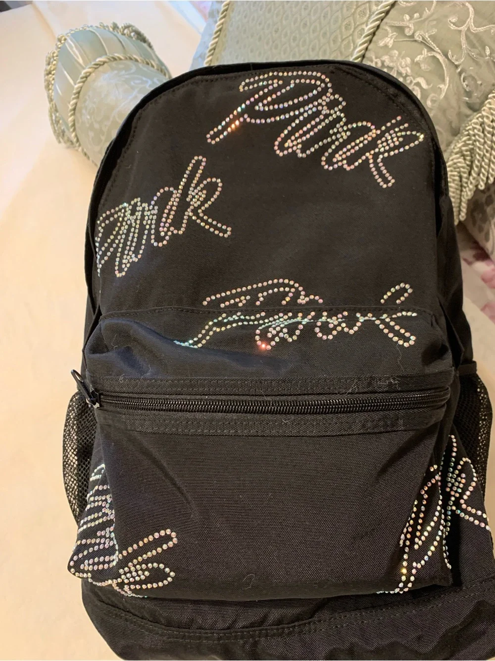 Victoria’s Secret PINK bling iridescent rhinestone campus backpack